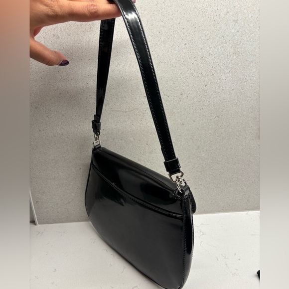 Prada small cleo brushed leather shoulder bag with flap (black) - Picture 10 of 10